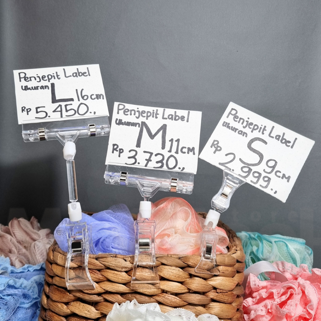 

jepitan promo Penjepit Label Papan Tag Hanger Transparan 11cm 16cm Jepit Harga Obral untuk Penjepit