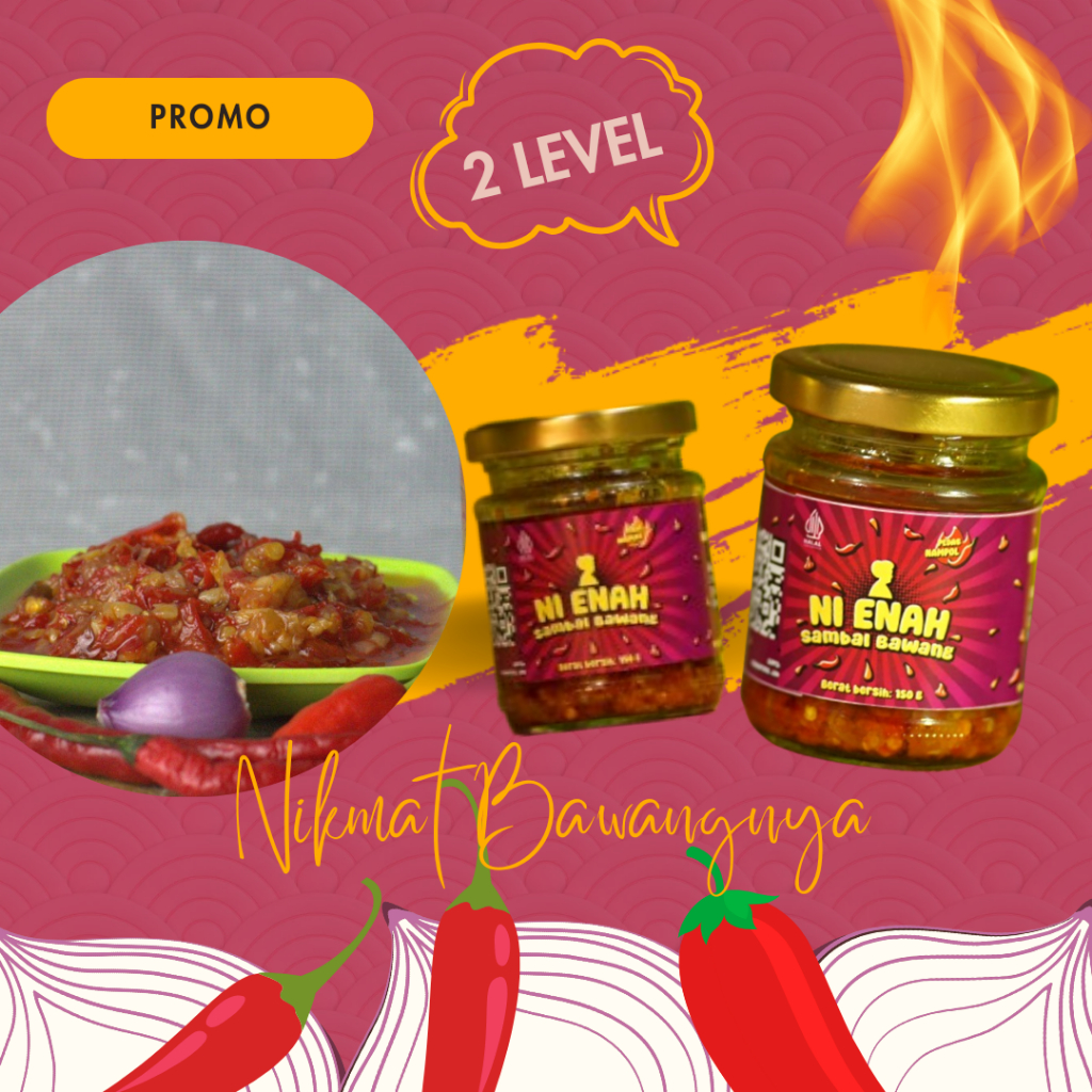 

Sambal Bawang Ni Enah 150 gram Pedas Nampol Pedas Nikmat 2 level