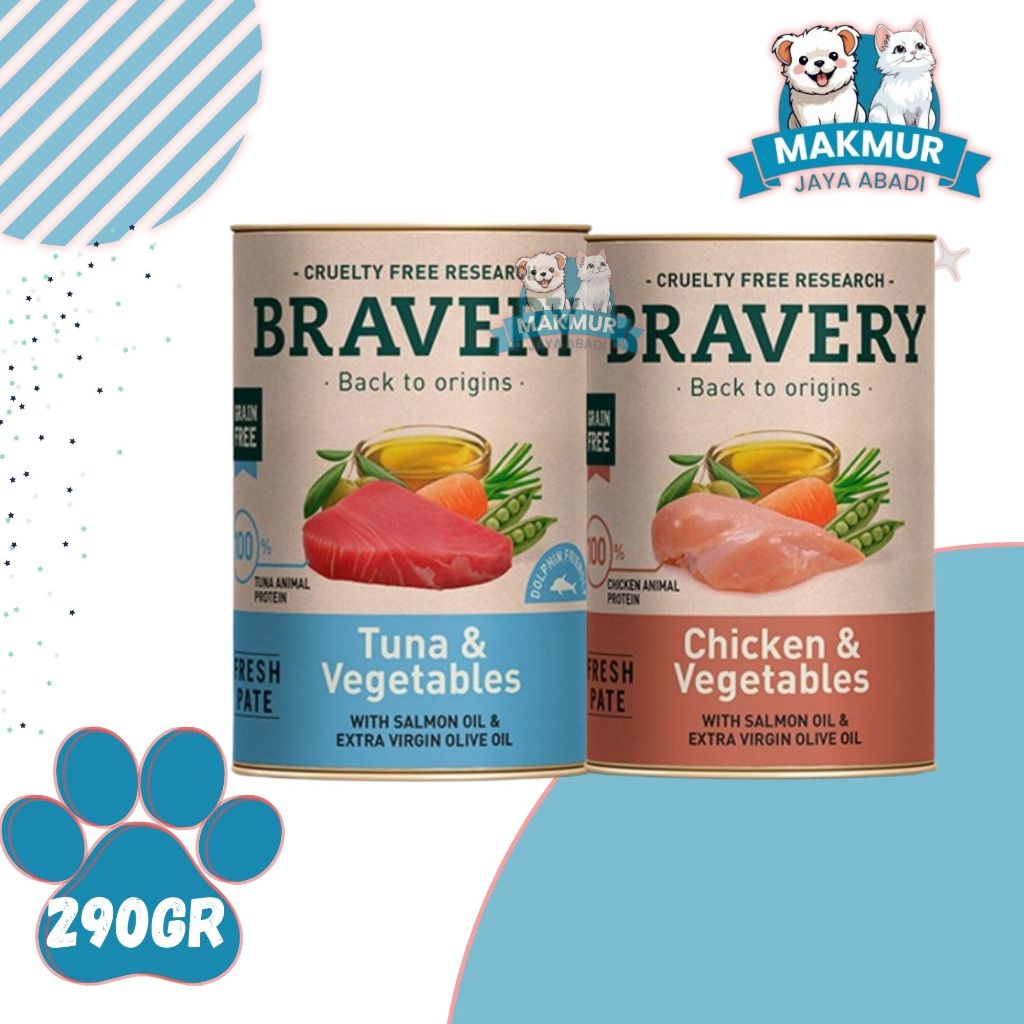 BRAVERY Wet Food for Dogs 290gr / Makanan Basah Anjing / Wet Food