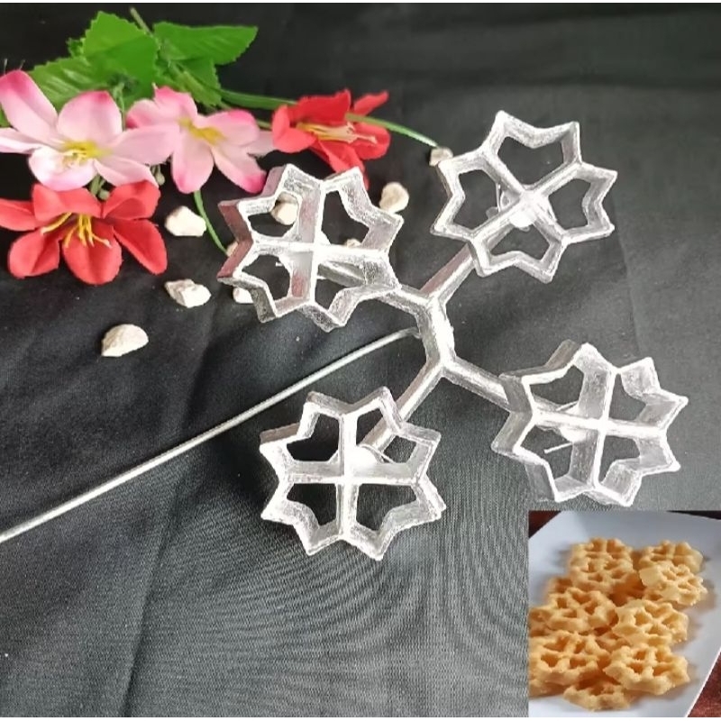 Cetakan Kue Kembang Goyang 4 Cabang Bentuk Bintang Diameter 4,5 Cm / Cetakan Kue Kering Kembang Goya