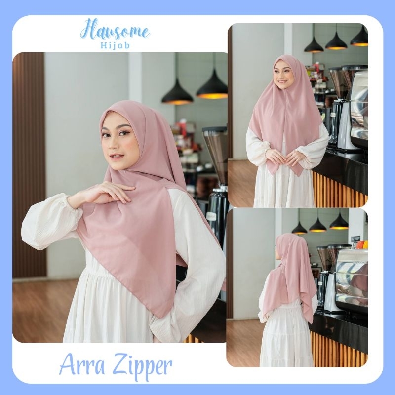 HIJAB INSTAN ZIPPER PREMIUM UKURAN STANDAR | ZIPPER/RESLETING - ARRA ZIPPER - FLOWSOME HIJAB