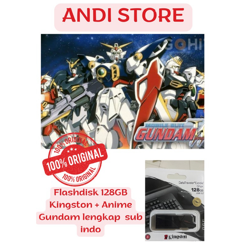 flashdisk 128gb kingston + anime gundam