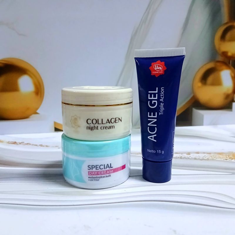 [BPOM]Paket Perawatan Anti-Jerawat Viva Original - Treatment Wajah [ 3in1 acne gel]
