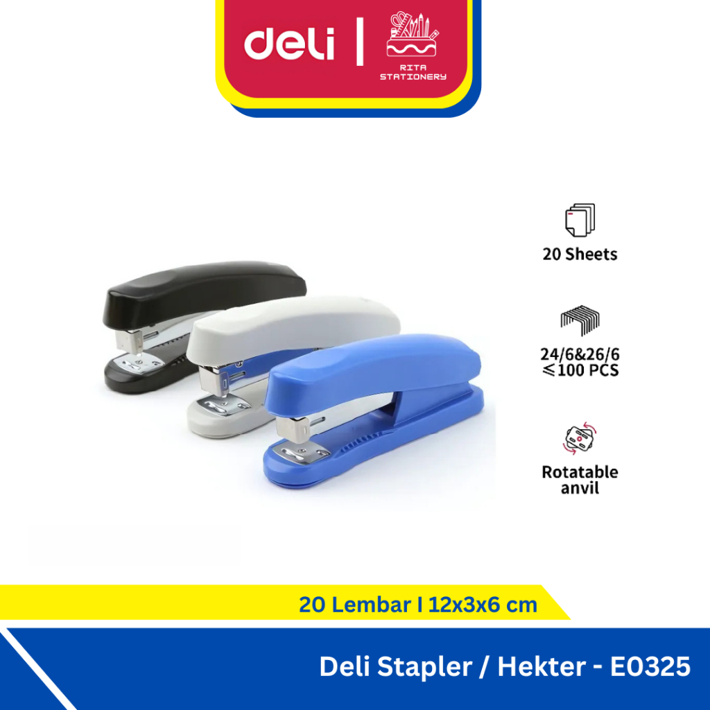 

Deli Staples Stapler Hekter 24/6 26/6 - E0325
