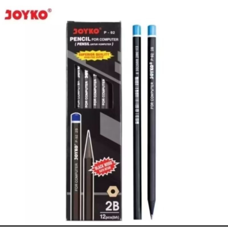 

(12pcs) Pensil 2B Joyko P-92/pensil Joyko Black wood color/pensil 2B joyko hitam/pensil 2B Joyko