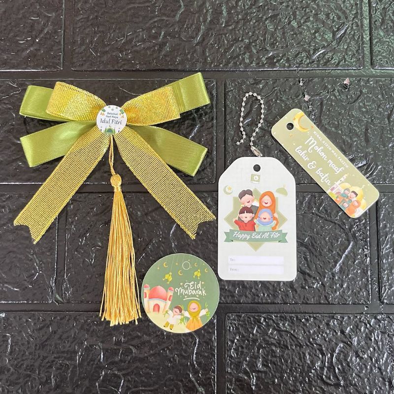 

Set pita hampers dan hang tag Idul Fitri kode DT