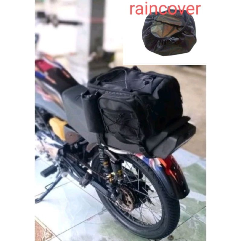 UIO Tas Bagasi Motor Trail Terbaru Set Raincover Kawasaki KLX,CRF Bok Motor Jok Belakang