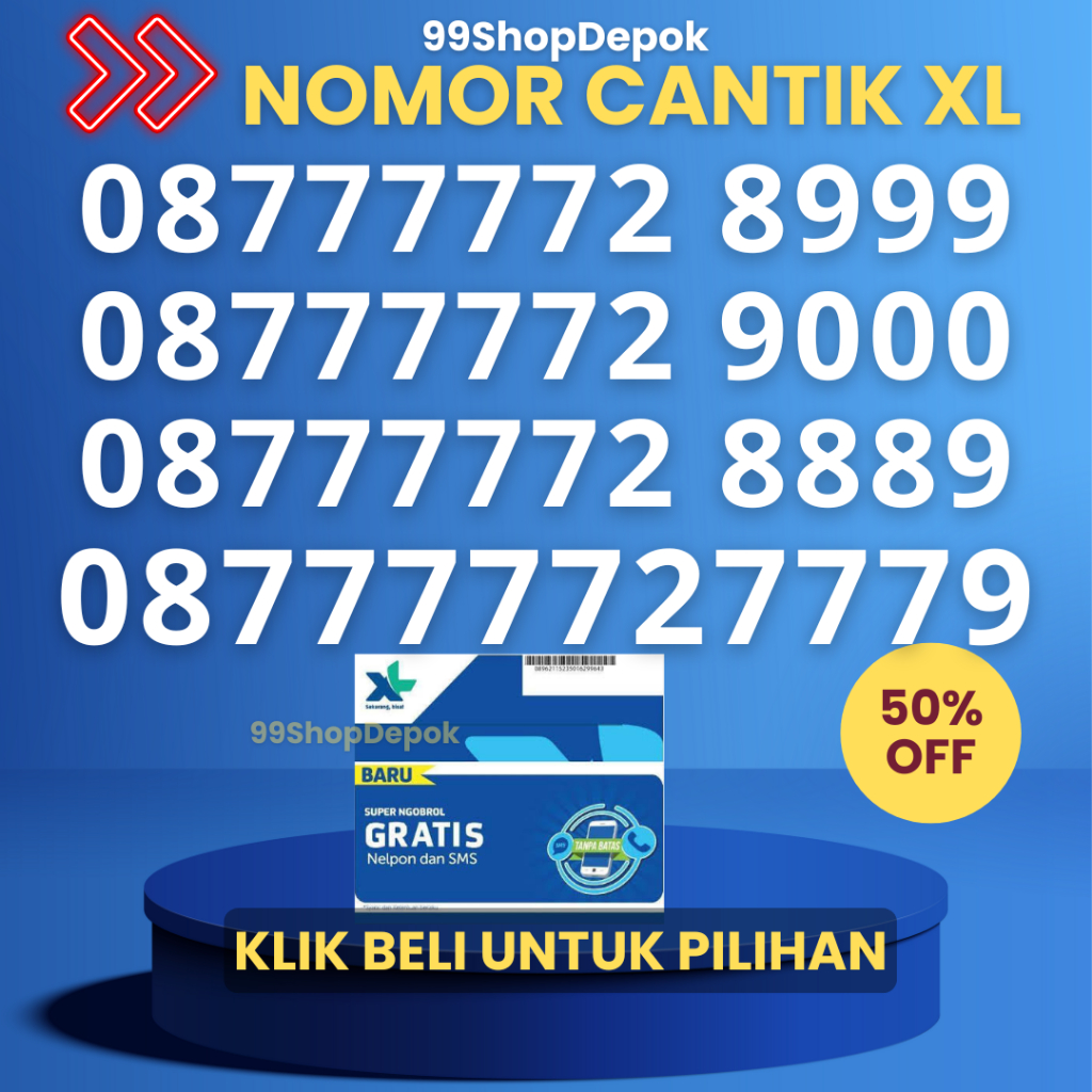 Nomor Cantik XL Kode 380.3 - Nomer Cantik XL 77777 Kartu Perdana XL 4g Nomor Cantik XL 77777 Nomor C