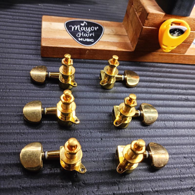 Dryer Gitar Akustik/Elektrik Set 3R 3 L Warna Emas Gold Putaran Tuning Machine