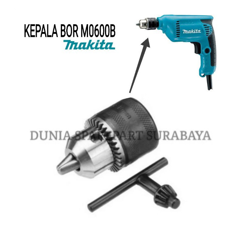 Sparepart Makita M0600B Kepala Bor 10mm Drat Drill Chuck 3/8 Inch UNF Murah Bagus Hower Mesin Bor Su