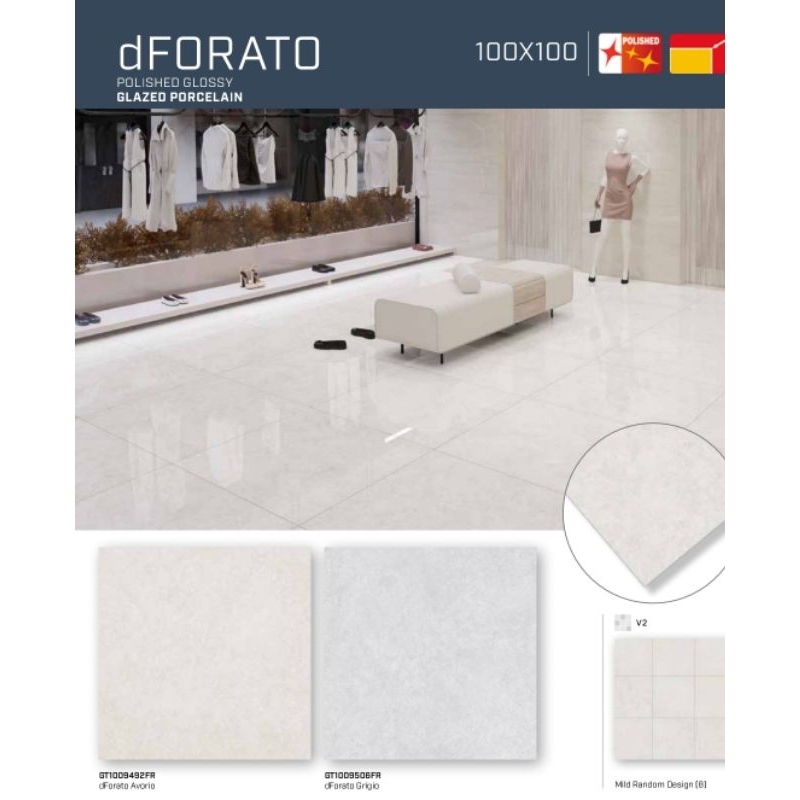 dForato Roman Granit glossy gloss 100x100