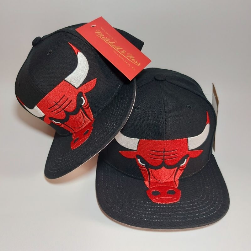 TOPI BIG LOGO CHICAGO BULLS MITCHELL AND NESS BLACK SNAPBACK
