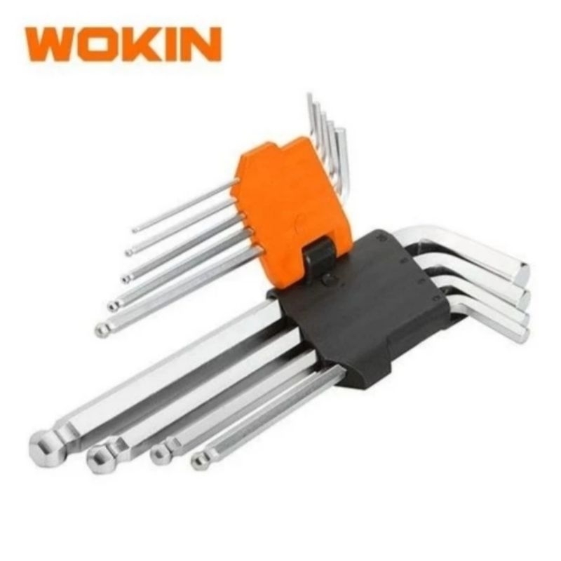 Kunci L Hex Key 9 PCs Set Panjang Wokin