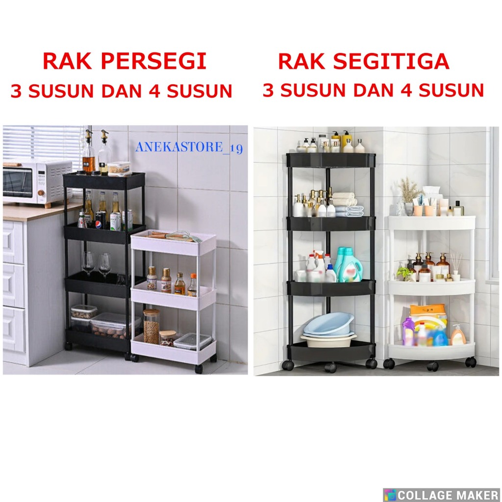 [ANEKA] Rak Siku 4 Susun 3 susun dan Rak Persegi | Rak kosmetik | Rak Segitiga| Rak Serbaguna | Rak 