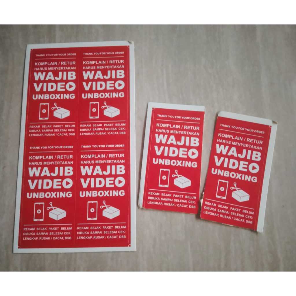 

Sticker Wajib Video Unboxing Size 3x6cm Jual Per Pcs