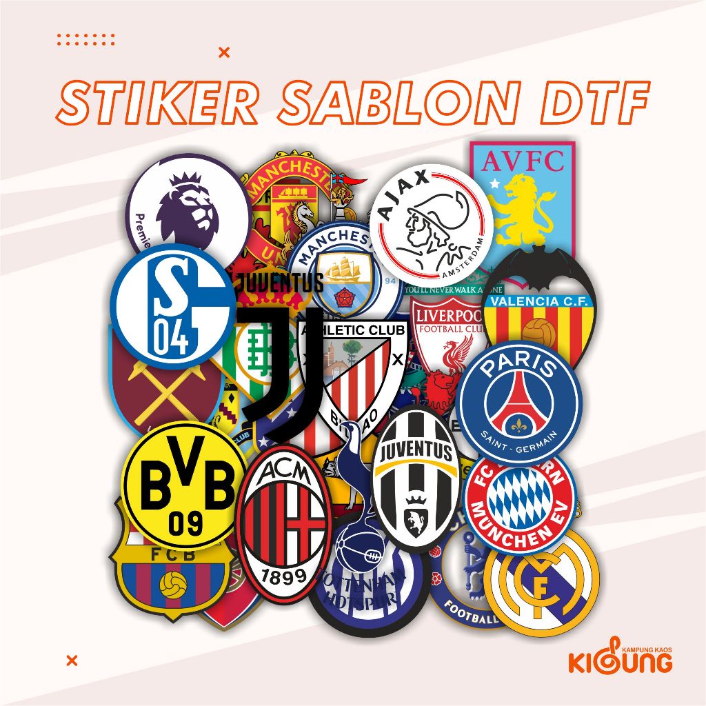 

STIKER SABLON BAJU Logo Setrika Patch cetak DTF Liga Champion Sablon setrika | LOGO KLUB BOLA LIGA CHAMPION