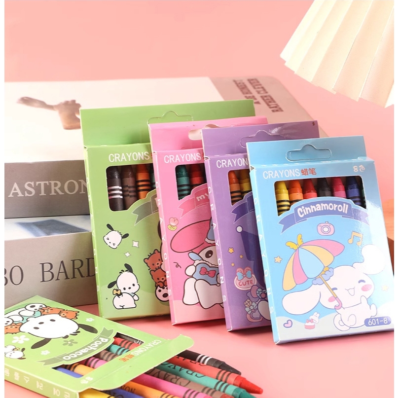 

TERMURAH! CRAYON OIL PASTEL ISI 8/12 WARNA MOTIF KARTUN KAWAII ATK