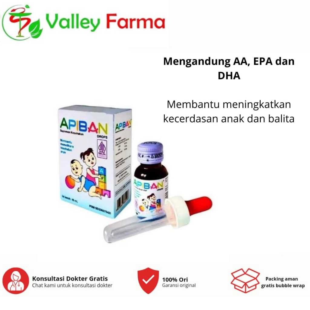 Ay00 Apiban Drops 15 ml - Vitamin DHA - Vitamin Otak Bayi & Anak