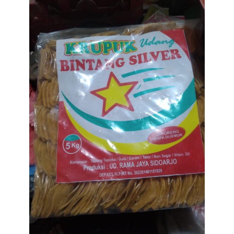 

krecek krupuk udang/ krupuk udang mentah/Krupuk udang bintang silver