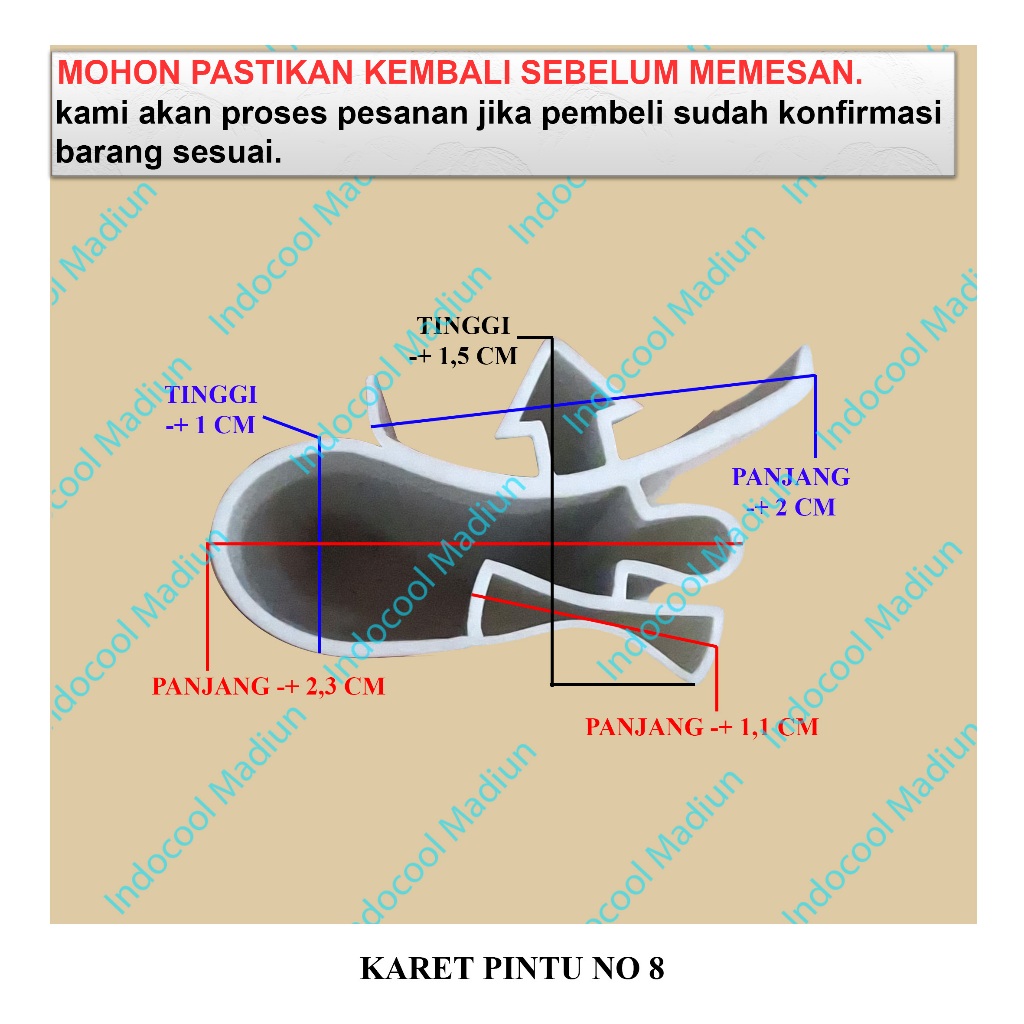 KP8 KARET PINTU KULKAS / GASKET PINTU KULKAS / KARET PINTU NO 8