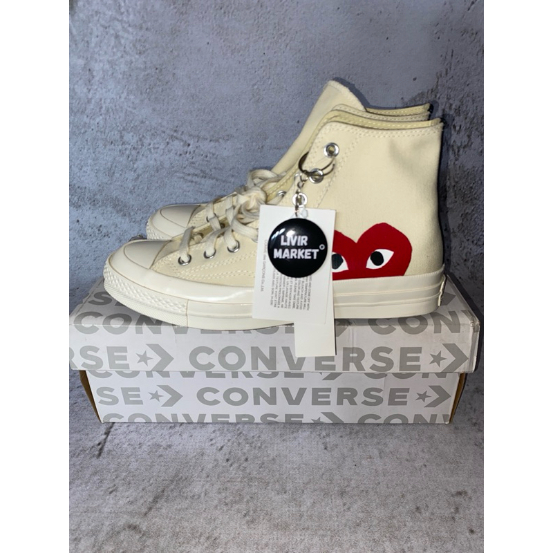 Converse x CDG Play White 100% Original Resmi Store