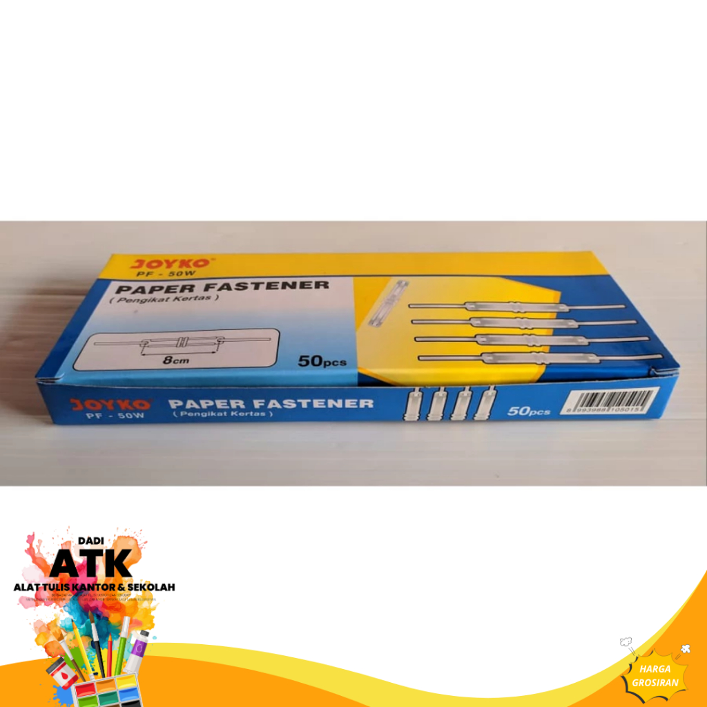 

Joyko PF-50W Paper Fastener – Pengikat Kertas / Bantex Kecil (1 Pack Isi 50 Set) jumlah 2 pack