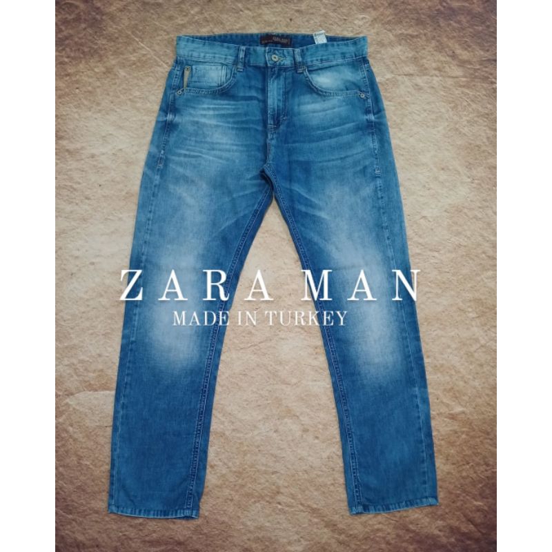 celana jeans ZARA MAN bahan adem ngaret pria second/bekas/preloved