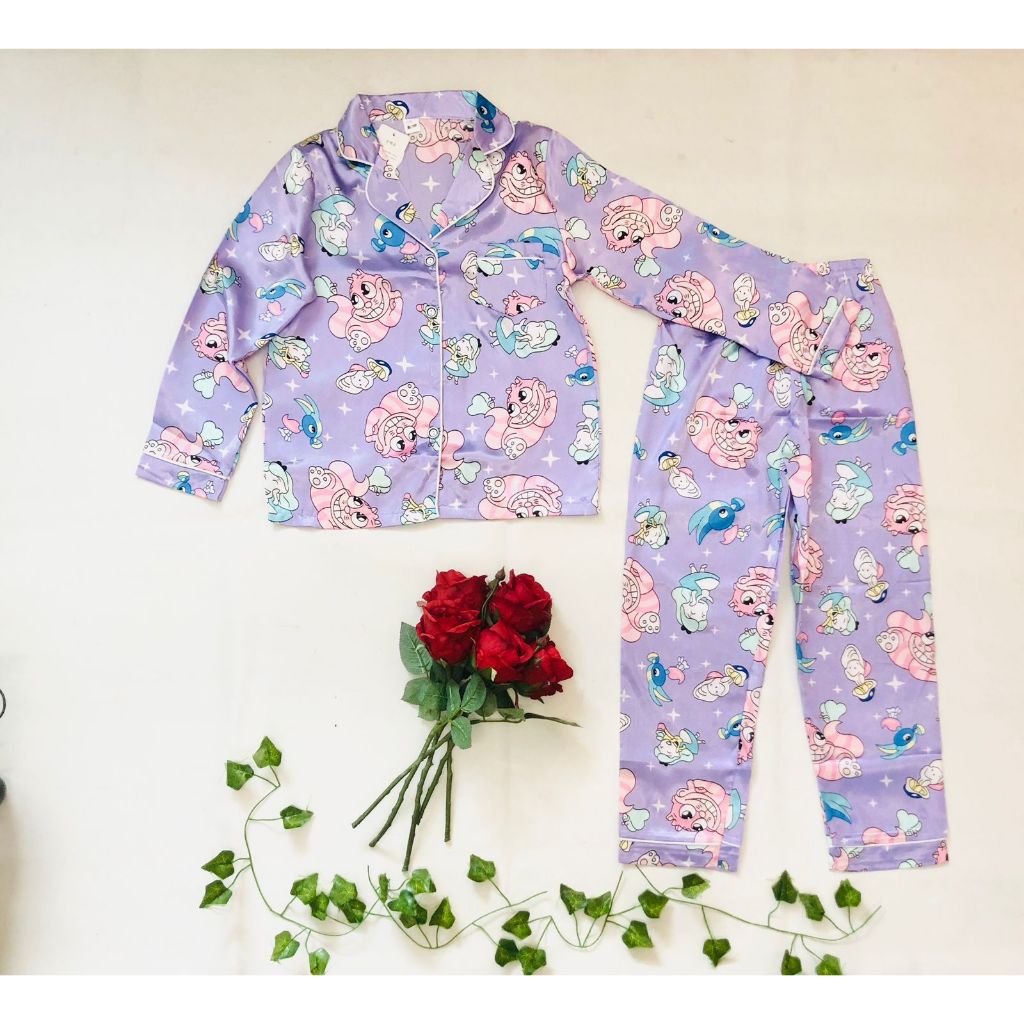 7-10th (3 Set) Piyama Anak Perempuan Import Baju Tidur / Grosir Baju Anak