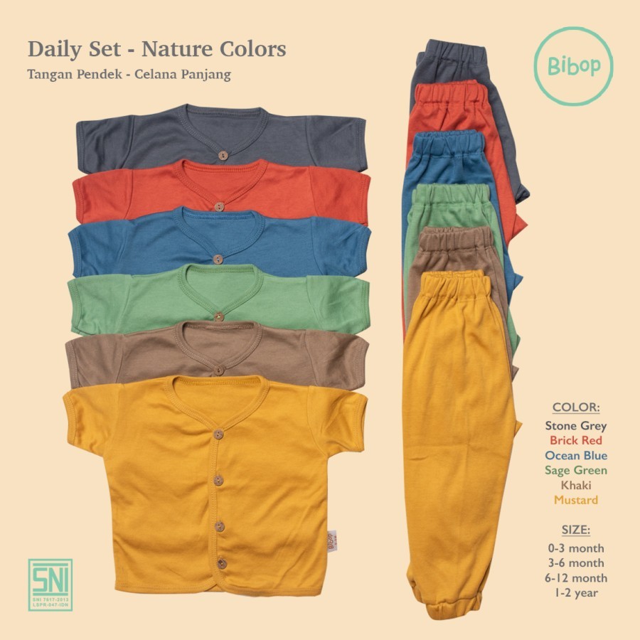 Baju Bayi Bibop Daily Set BJ Pendek dan Celana Panjang