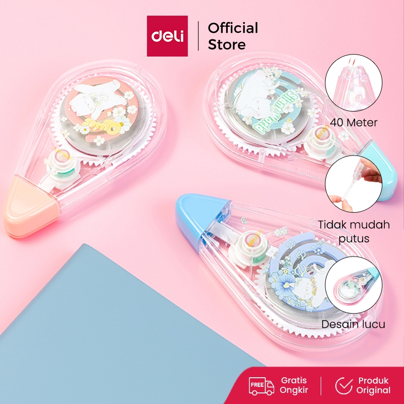 

Deli Pita Koreksi / Correction Tape 40 meter Lucu Tidak Mudah Putus VR129