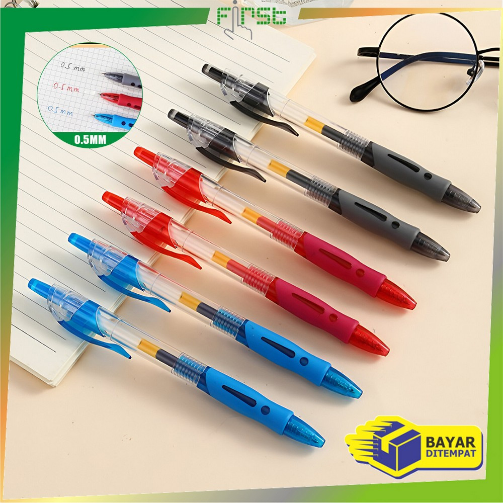 

FH-A105 Pulpen Gel Cetekan Ink 0.5mm / Pulpen Mekanik Standar Tinta Cair / Bolpoint Pen Polos Pencet Alat Tulis Kantor Sekolah