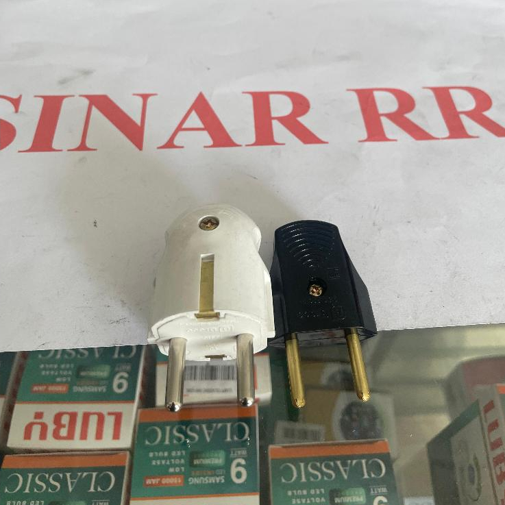 Steker Broco Arde Putih Bulat - Steker Broco Hitam Gepeng | SINAR RR