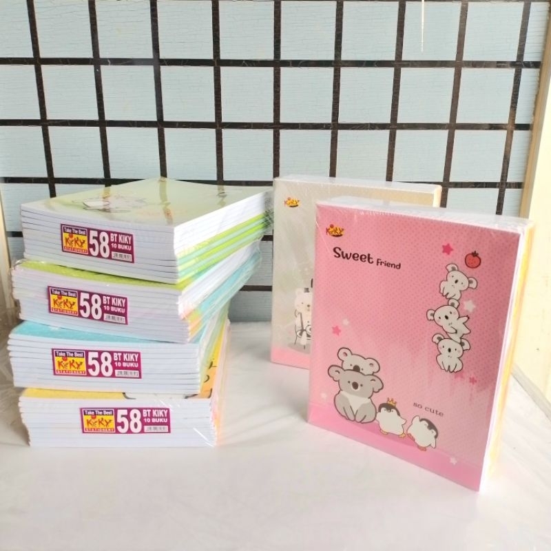 

bib Buku Tulis Kiky 58 Lembar Karakter ( Pak 10 Buku ) [ Orinal ]