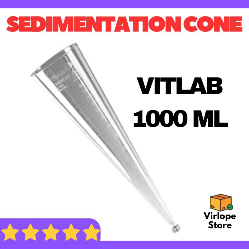 Sedimentation Cone Imhoff Plastik 1 Liter 1000 Ml Vitlab 75991 Cedimentation