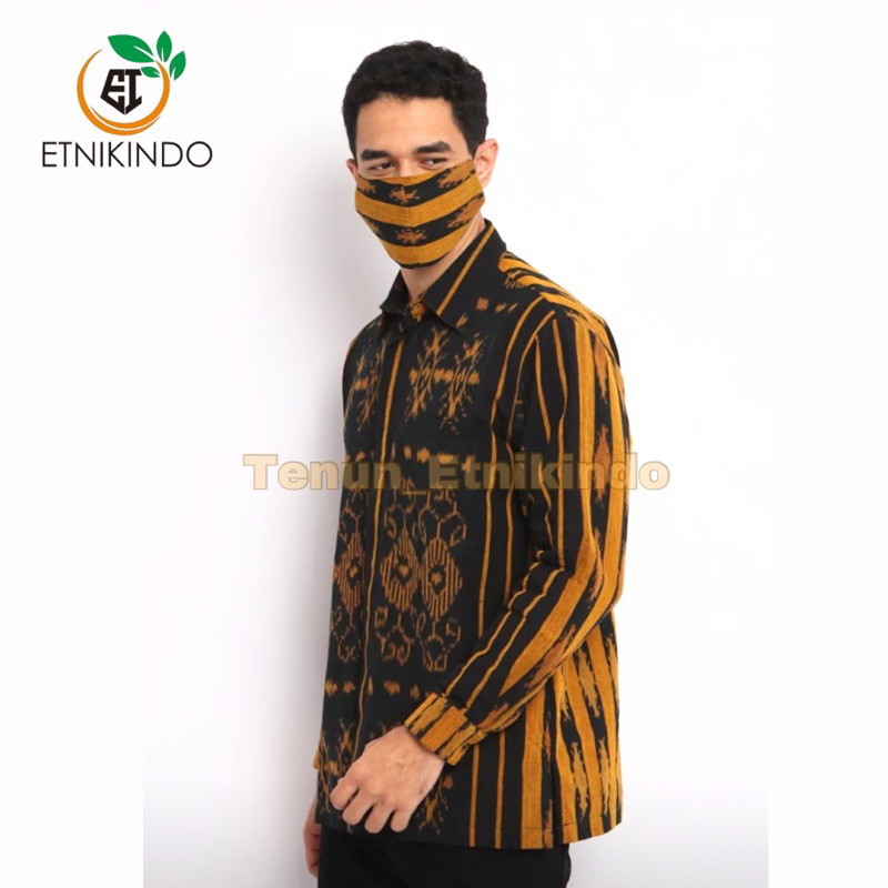Kemeja tenun pria - kemeja tenun pria lengan panjang - kemeja tenun blanket