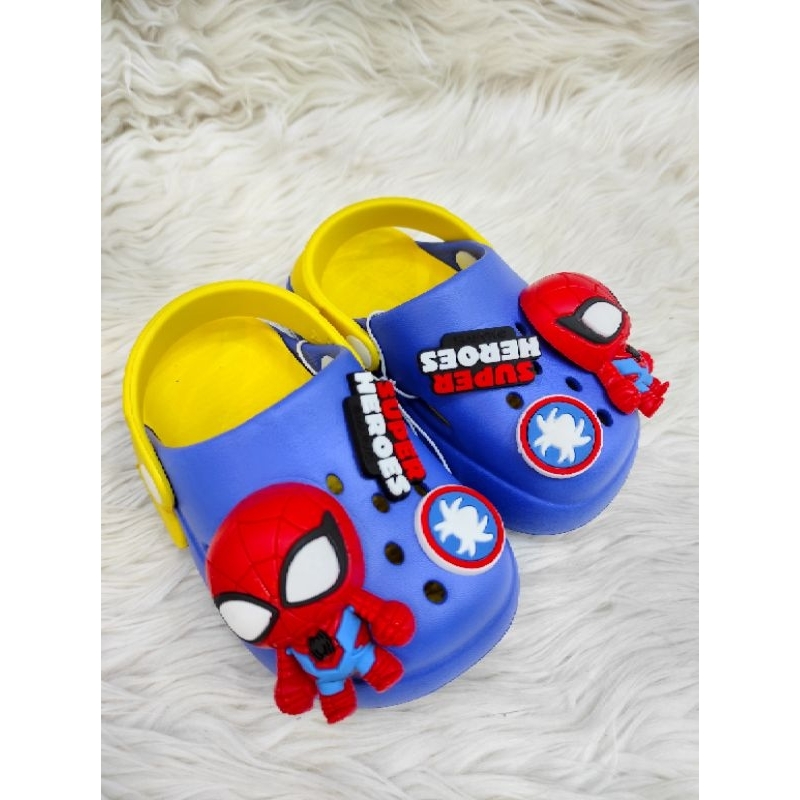 Sandal Slipper Karet crocs Anak Laki-laki / Sandal Karet Karakter Spiderman Anak Laki-laki