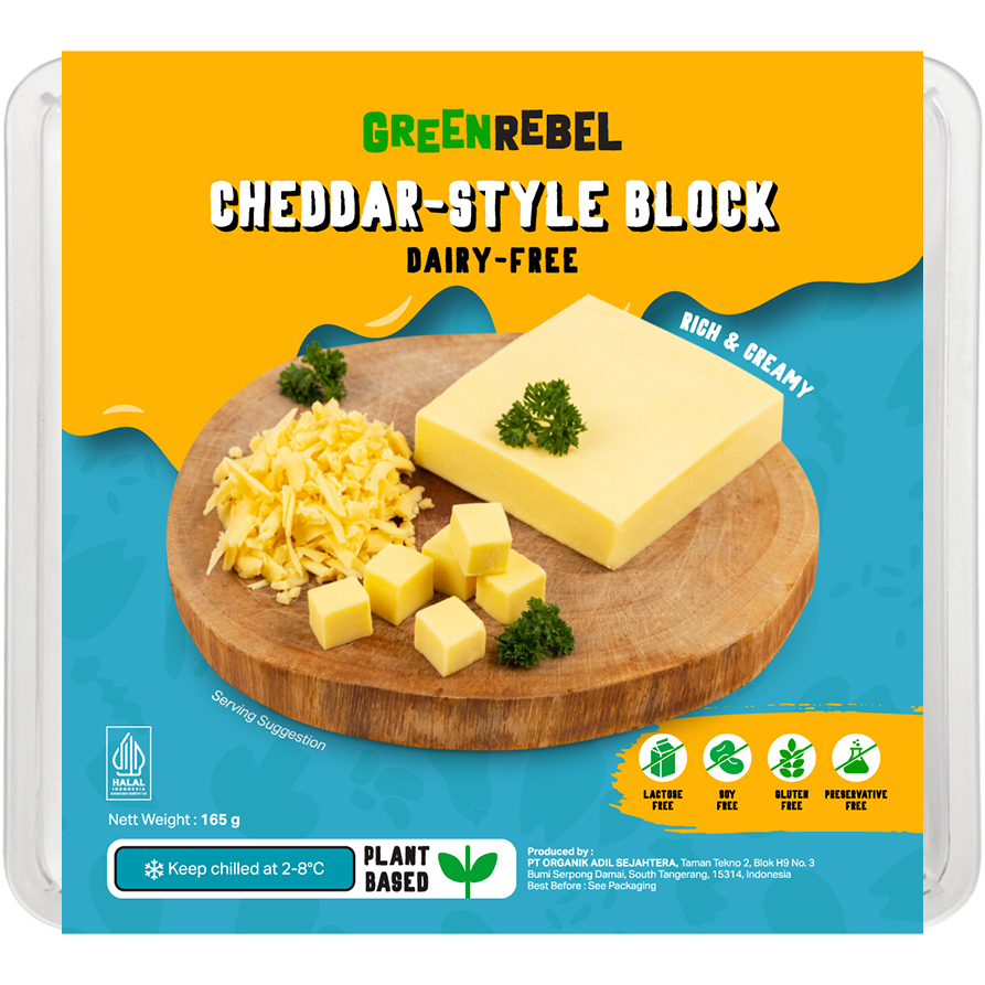 

Cheddar-Style Block Dairy Free 165gr - Greenrebel