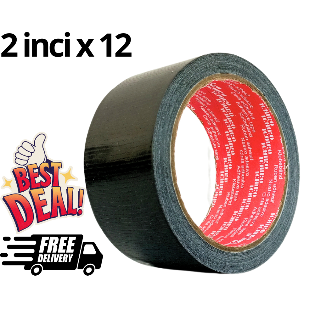 

2 inci X 12 lakban kalin hitam Original Ichiro 100% lakban murah berkualitas premium