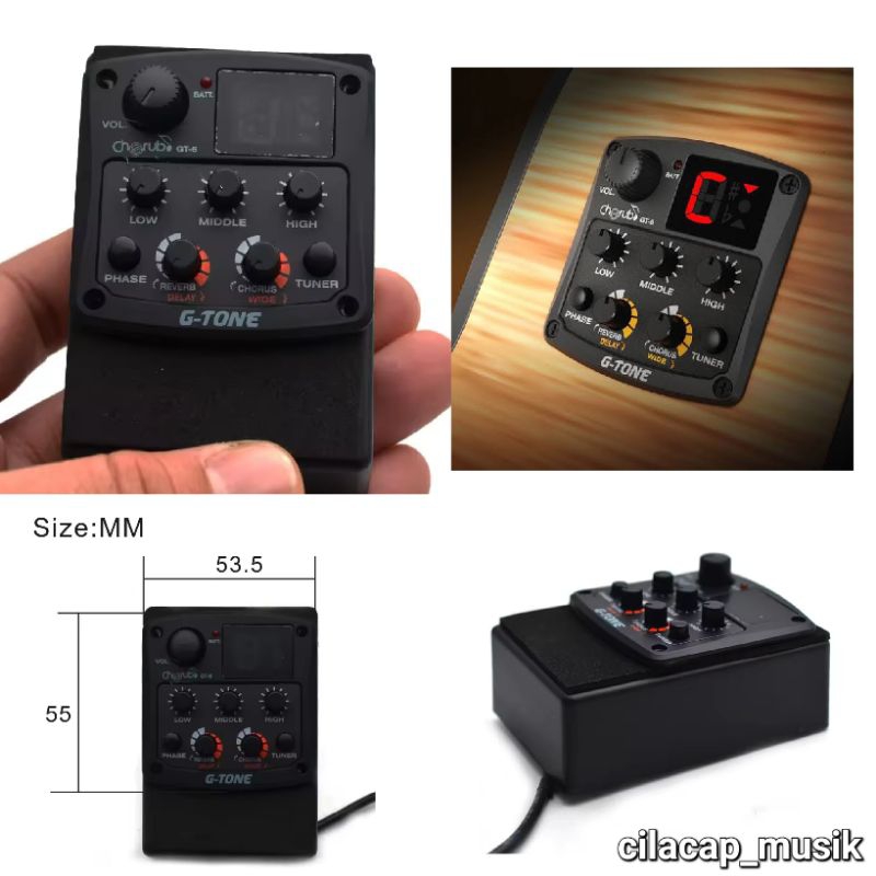 PREAMP GITAR CHERUB GT 6 EQUALIZER GITAR AKUSTIK ELEKTRIK