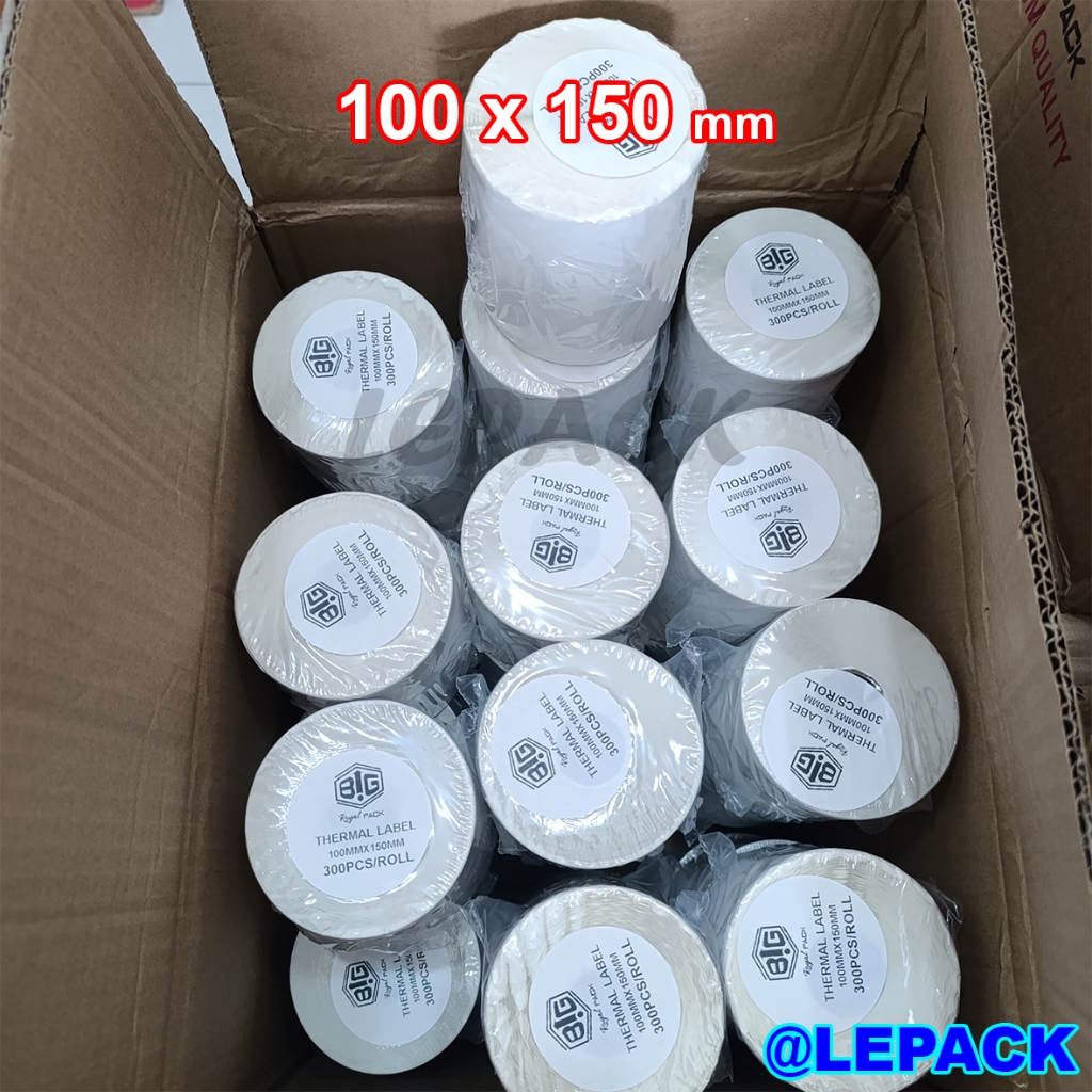 

Stiker Label Thermal 100x150 mm A6 Sticker Label Resi 300pcs TERANG JELAS (DUS isi 36)
