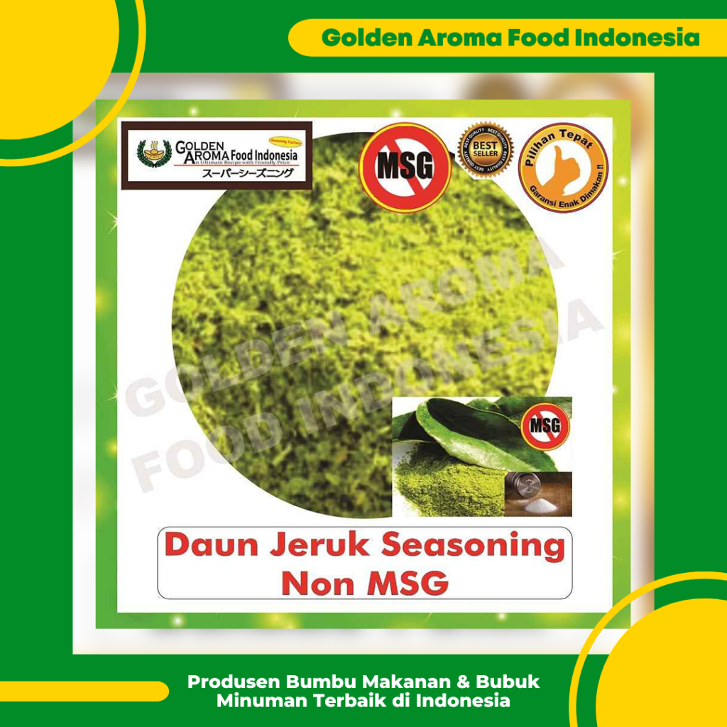 

Bumbu Tabur Rasa Daun Jeruk Seasoning Non MSG 1 kg, Jual Bubuk Tabur Keffir Lime Leaves No MSG Murah