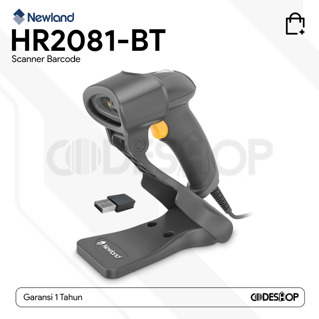 Scanner Barcode Wireless Newland HR2081-BT Bluetooth Auto Scan QR Code Plus Stand