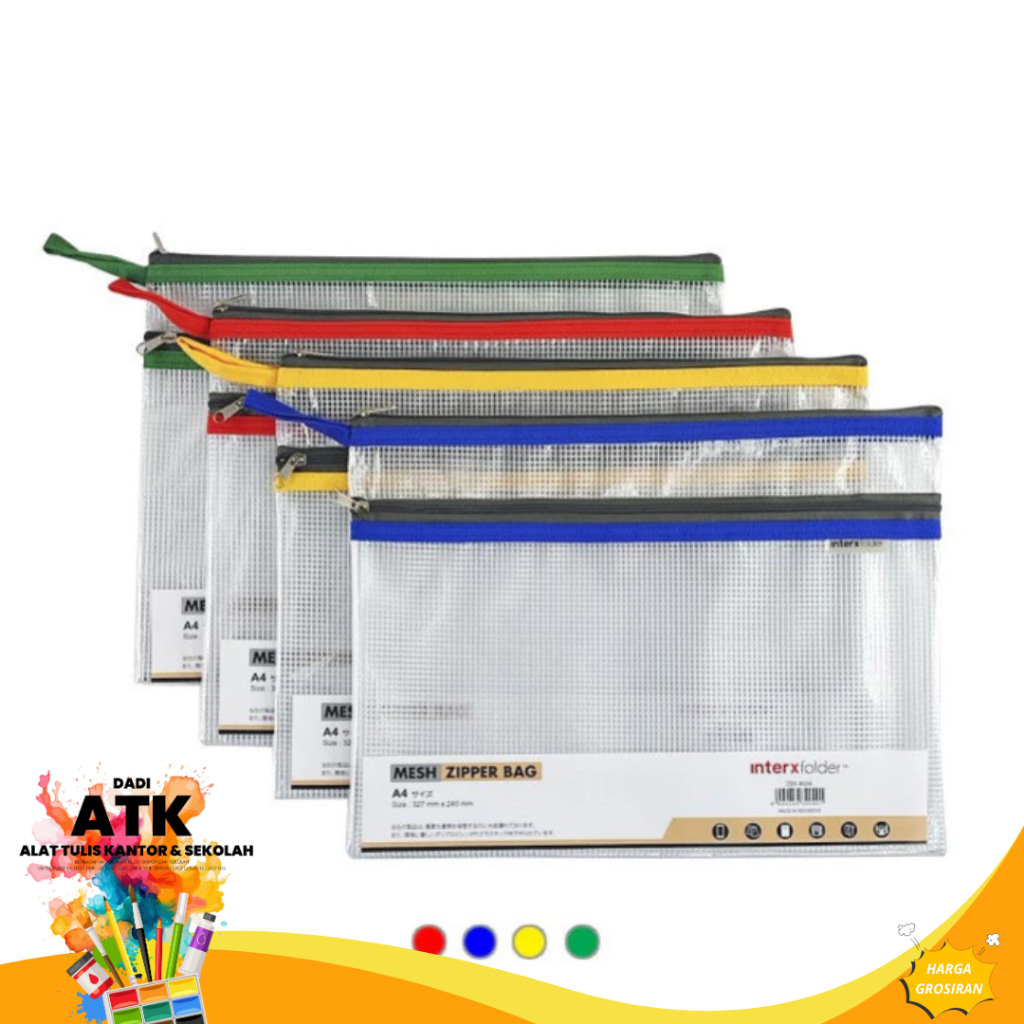 

Inter-X Mesh Zipper Bag Plastik Jaring A4