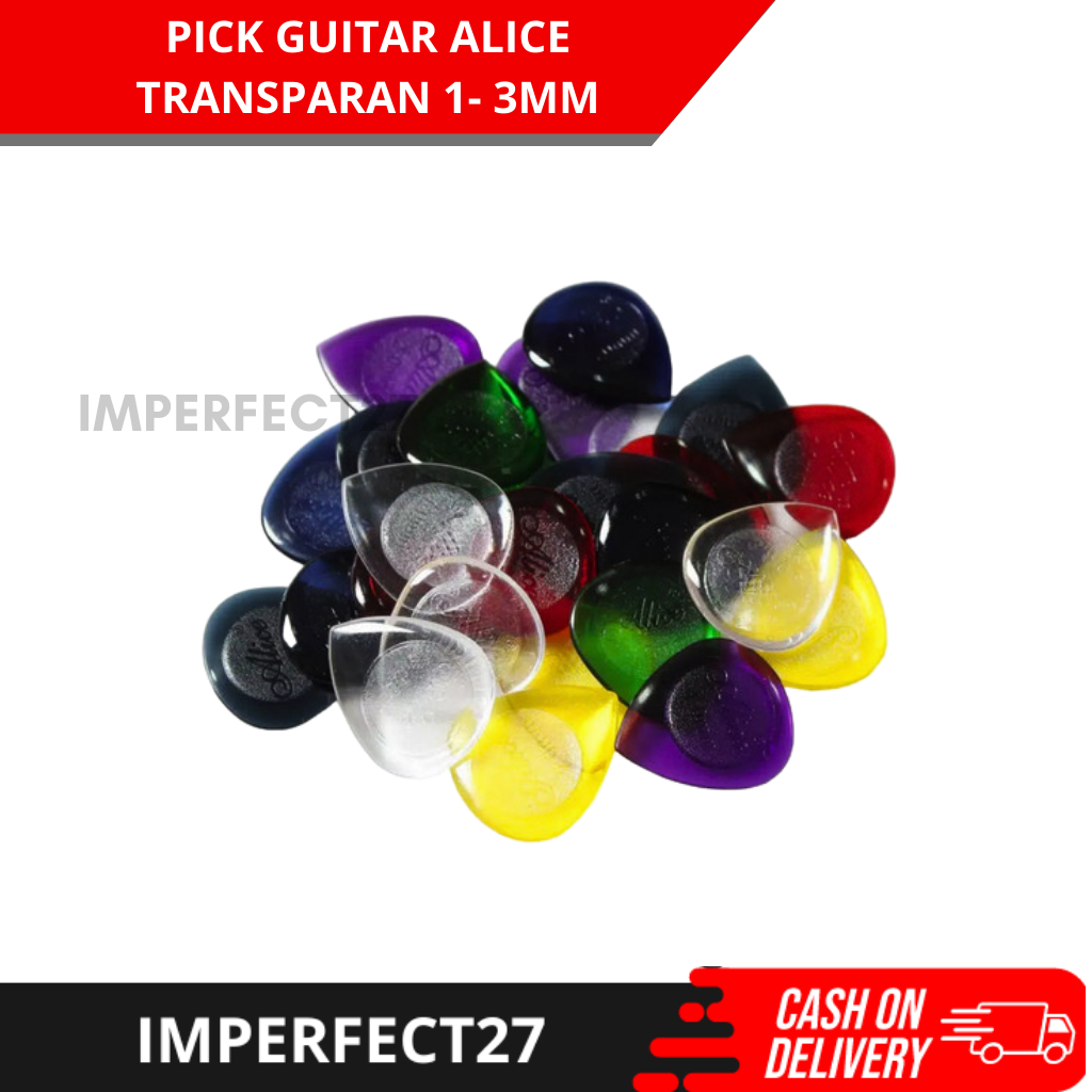 Pick Gitar ALICE stubby - Pick Guitar Bass Akustik Elektrik 1mm 2mm 3mm Warna Warni