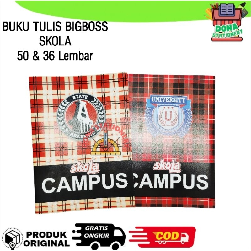 

HJK [ 1 Pack ] BUKU TULIS BIGBOSS SKOLA 36 & 50 Lembar BUKU TULIS Boxy BUKU TULIS Panjang