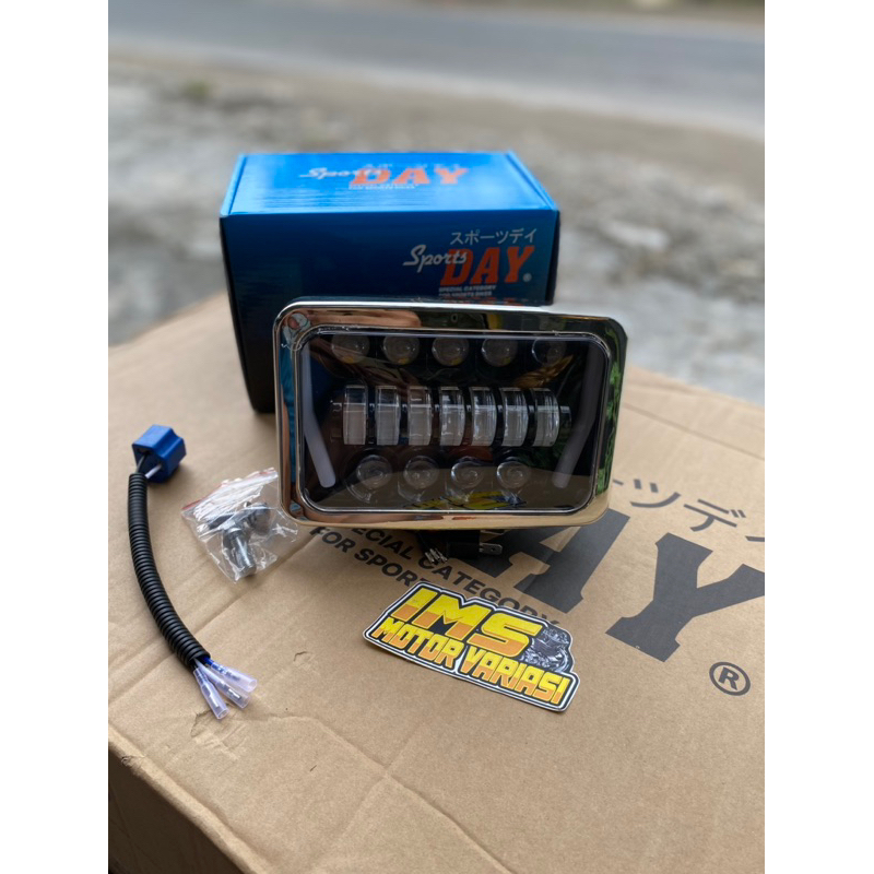 Lampu Depan GL100 Day Led Kotak 16 Led Set Batok Pnp Honda Win GL 100 GL Max Pro Lampu Led Depan Spo