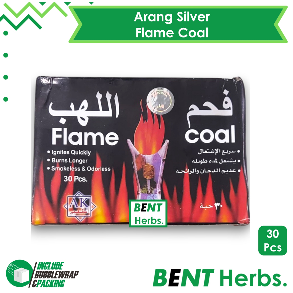 Arang Dupa Flame Coal 30 pcs Areng Berkualitas Original Murah Silver Bukhur