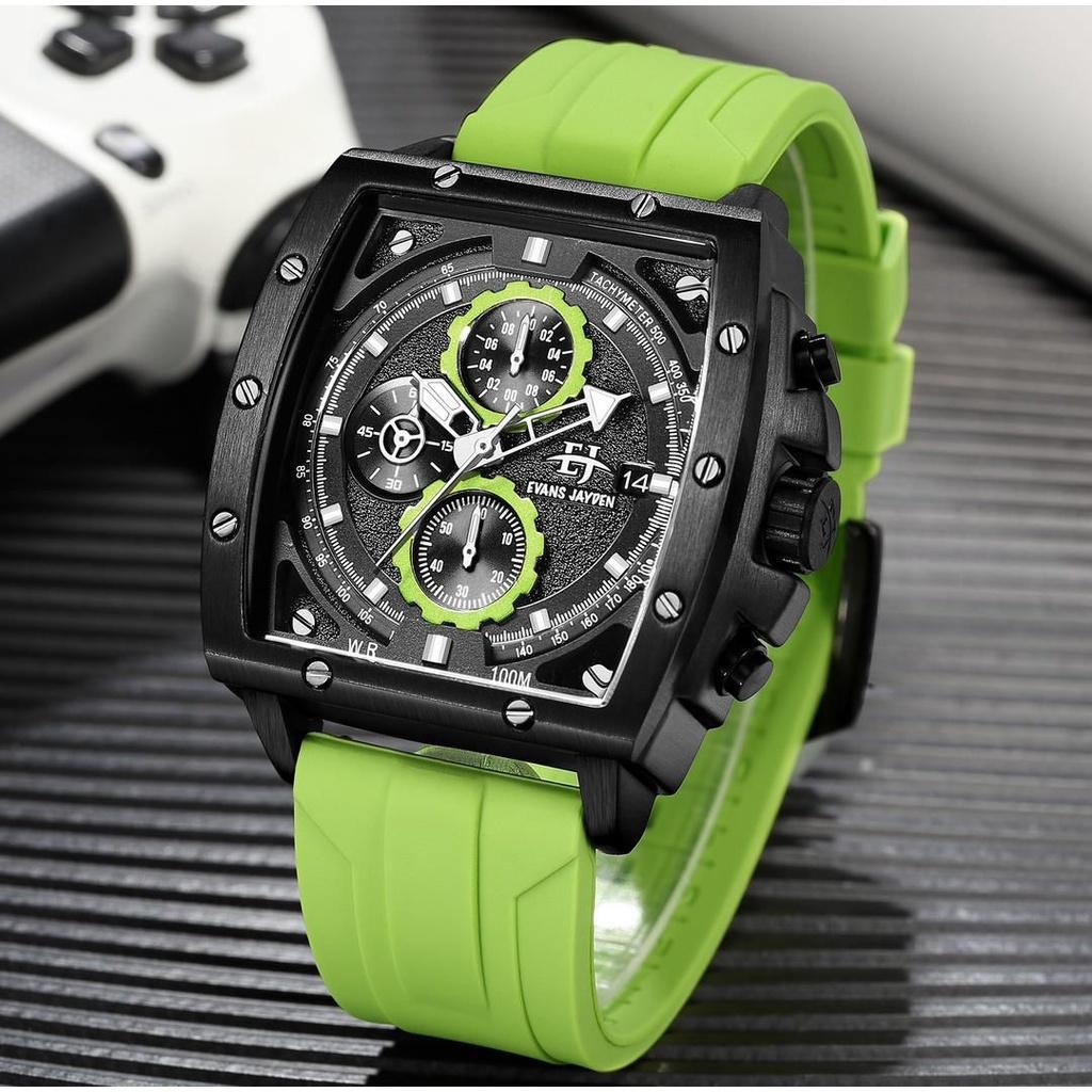 JAM TANGAN EVANS JAYDEN RUBBER CHRONOGRAPH EJ-9463 ORIGINAL WATER RESISTANT