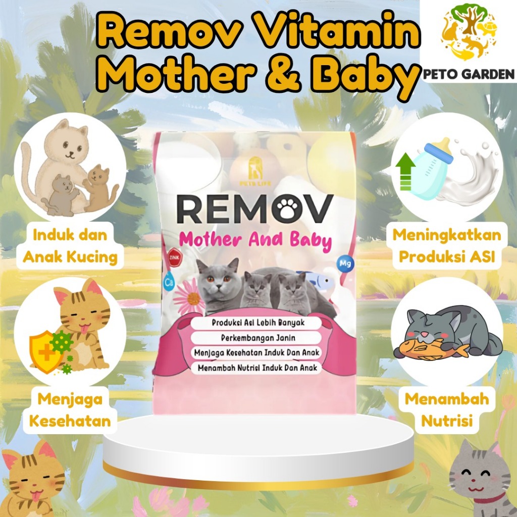 Remov Vitamin Kucing Mother & Baby 5 Kapsul | Vitamin Kucing Hamil Dan Menyusui