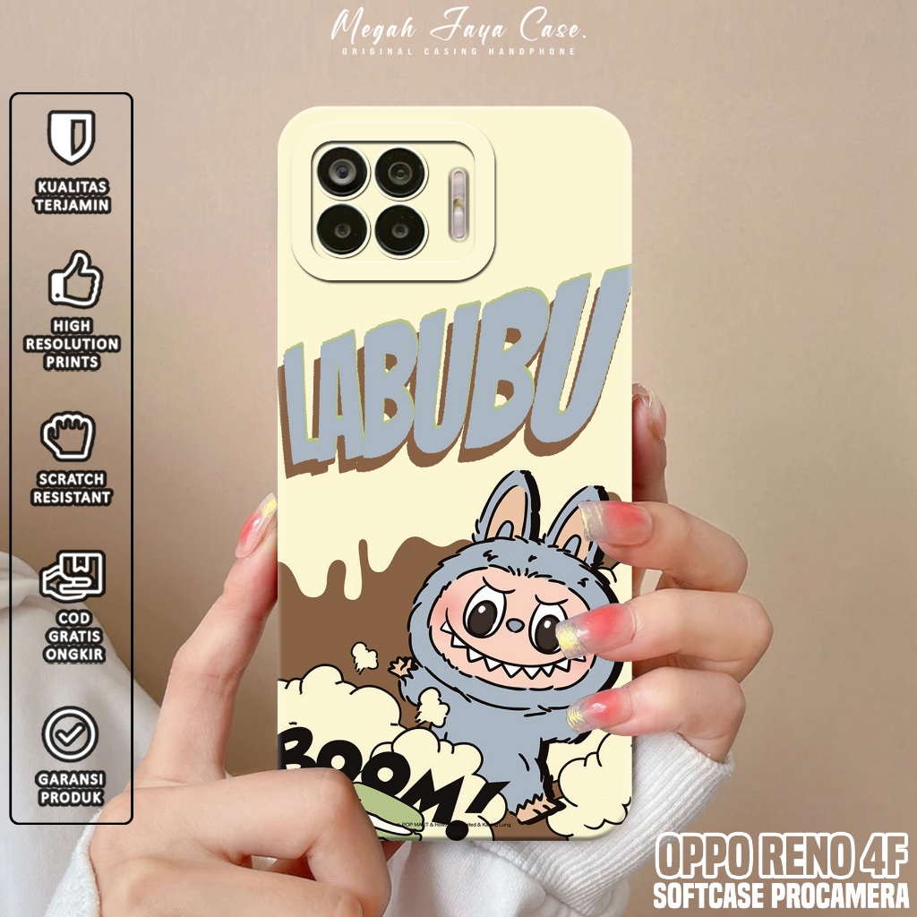 Softcase OPPO RENO 4F - Case Hp OPPO RENO 4F Motif labubu - Silikon Hp OPPO RENO 4F - Casing OPPO RE